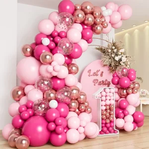 Rose Pink Blue Latex Theme Balloon Set for Boy and Girl Birthday and Wedding Party Decorations