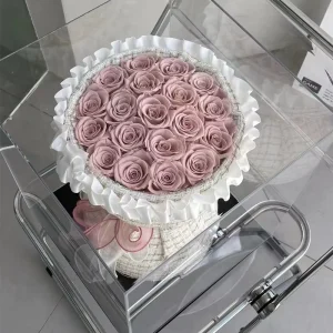 Rose Wedding Bouquet with Lace, Butterfly, Ribbon and Fabric Details
