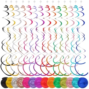 Rotating Wind Spiral Hanging Swirls Glittering Sequins Wall and Ceiling Decor for Carnival Festival Party Favor