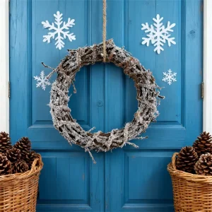 Round Christmas Tree Decorations Natural Branch Wreaths Round Branch Ornaments Festive Decorations