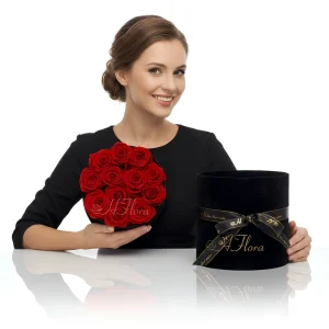 Round Fresh Rose Bouquet Gift Box