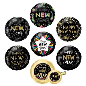 Round Shape Balloons Heilum Happy New Year Anniversary Foil Balloons for New Year Party Decoration Festival Balon