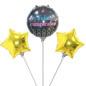 Round Star Shape Cartoon Balloon Set Graduation Party Decoration Custom Happy Birthday With Balloon Rod