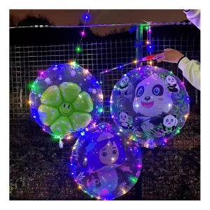Round Valentine’s Custom Customized Logo Bubble Decoration Birthday LED Light up Bobo Balloon Christmas