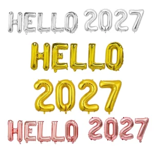 Royal Elegant Balloon HELLO Aluminum Foil Letter Balloon Set New Years Eve Party Decorative Balloons Festive