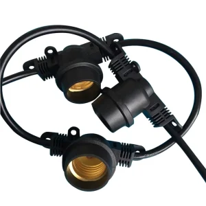 Rubber Jacket Pure Copper 15 Meters E26 E27 Lamp Holder Outdoor Decoration LED Festoon Backyard Patio String Lights