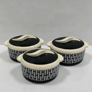 S Curve Handle Insulated Serving Bowl 1.5L 2L 2.5L BPA Free Keep Warm Casserole Geometric Ramadan Cookware Nigeria