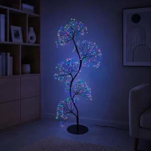 S Shape LED Floor Tree Lamp Modern Standing Light Decorative Curved Branch Lamp Indoor Home Decor Living Room Bedroom Ambient