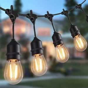 S14 Bulbs Solar String Lights 16ft 33ft Warm White Waterproof Fairy Garden Party Christmas Garland Lighting Decoration