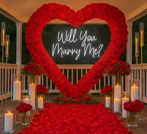 S33 Heart shaped Floral Wedding Background Stage Marry Me Arrangement Flower Stand Proposal Event Flower Heart for Wedding Decor