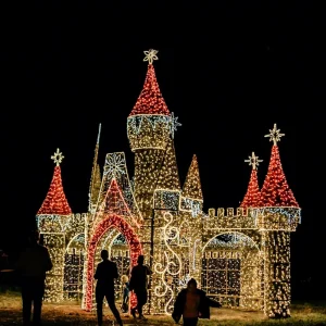 SGLS05 Outdoor Theme Event Festival Lighting Lantern Show Dream Castle Light Sculpture LED 3D Building Motif Light