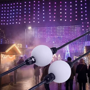 SHIJI Manufacturer Waterproof 360 Degree Ball Light String 50mm SMD5050 Outdoor RGB LED DMX512 Pixel Ball Light