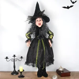 SOTE 90CM Standing Green Halloween Witch Scary Outdoor Decor Customizable Halloween Witches Decorations