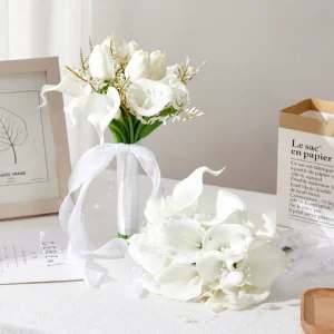 SPRING PLANTING Lily Wedding Bridal Bouquet High-end White Wedding Certificate Bouquet for Wedding Decoration