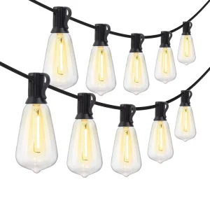 ST38 LED String Lights Shatterproof Bulbs Waterproof Outdoor Patio Lamp Festoon Decor for Garden Wedding Party Camping Holiday