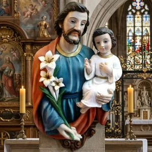San Religious Statue Polyresin Religious Angel Jesus Bust Christmas Home Decoration Elegant Flowers Resin Crafts for Adult
