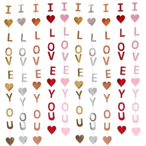 San Valentin Day Red Heart I Love You Paper Garland Bridal Ornaments Wedding Propose Anniversary Party Decorations