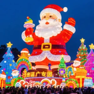 Santa Christmas Tree Lantern for Festive Street Lighting and Home Decoration for Thanksgiving Easter and Chinese New Year