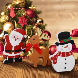 Santa Claus 3 Piece Table Decoration Set New Cross Border Christmas Wooden Decorative Ornaments for Home Parties