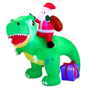 Santa Claus Dinosaur Inflatable Christmas Decoration Outdoor Holiday Yard Display Advertising Festival Gonflables Publicitaires