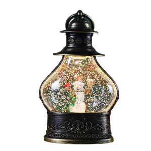 Santa Claus Plastic Christmas Tree Light Ornament with Snowflake Crystal Ball