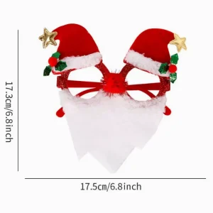 Santa Hat With Beard Style Kids Party Favor Toys Christmas Themed Decorative Eyeglasses for Xmas Party Cosplay Costume Accessory