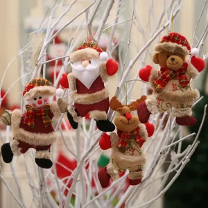Santa Snowman Reindeer Bear Figures Christmas Tree Hanging Decoration for Seasonal Home Decor