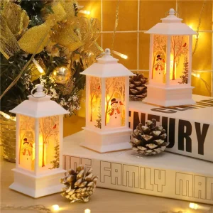 Santa and Snowman Light Christmas Ornaments