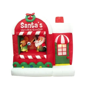 Santa’s Workshop Inflatable Christmas Decoration Indoor Outdoor Holiday Decorations