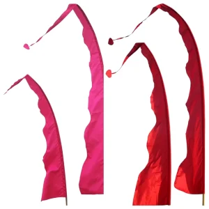 Satin Fabric Bali Umbul Umbul Business Wedding Flag for Beach bar Decorations