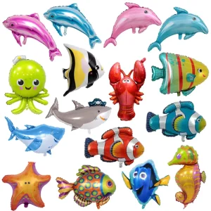 Sea Animals Fish Seahorse Foil Balloons Children’day Party Supplies Kid Toy Safe Cartoon Foil Balloon