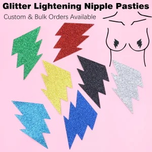 Seamless Multi Color Glitter Lightning Nipple Pasties Nipple Cover Sexy Nipple Pasties Sticker for Party Costumes