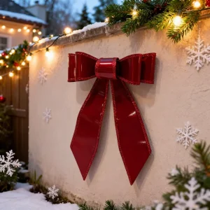 Seasonal Bow Art Deco Metal Wall Sculpture Living Room Home Creative Digital Christmas Wall Decor