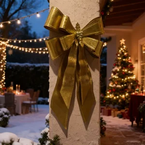 Seasonal Bow Living Room Home Creative Art Deco Metal Wall Sculpture Digital Christmas Decor