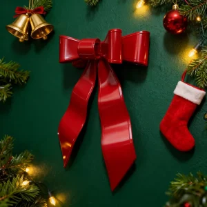 Seasonal Bow Tie Living Room Home Creative Metal Art Deco Wall Sculpture Digital Christmas Decor