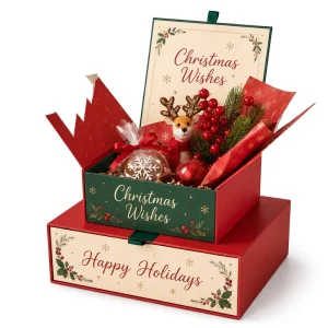 Seasonal Christmas Waterproof Recyclable Folders Premium Design Gift Packaging Candle Photo Frame Boutique Holiday Embossing