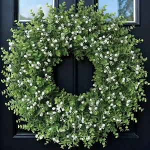 Seasonal Decoration New Spring Customized Christmas Wreath Artificial Tree Eucalyptus Flower Hanging Ornaments Home Wedding