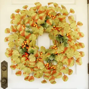 Seasonal Decoration New Spring Customized Wreath Artificial Eucalyptus Flower Hanging Ornaments Christmas Wedding