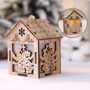Seasonal Tabletop Noel LED Lighted House Wooden Craft Christmas Decoration