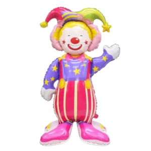 Self Standing Circus Clown Foil Balloon for Kids Birthday Carnival Grand Opening Halloween Party Decoration