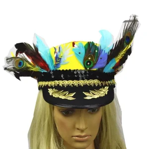 Sequin Lace Feather Festival Hat Festival Carnival Birthday Party Supplies Rave Wear Cosplay Costume Accessory