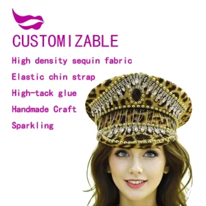 Sequin Rhinestone Party Hat for Burning Man and Birthday Party Supplies Rave Wear Cosplay Costume Accessory Stage Performance