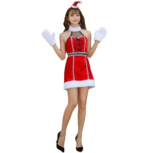 Sexy Japan Girl Christmas Costume Cosplay Santa Claus New Year Fancy Dresses for Women Polyester Performance Etiquette