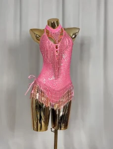 Sexy Tassel Bead Sequin One Piece Bodysuit Festival Costume EDC Party Nightclub Outfit Stage Performance Show Girl Mardi Gras
