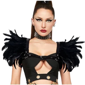 Sexy and Glamorous Colorful Natural Real Feather Performance Costumes for Music Festivals and Nightclubs