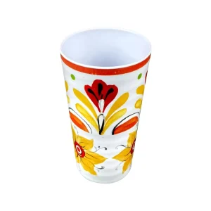 Shatterproof Tapered Floral Print BPA Free Outdoor Picnic Party Melamine Beverage Cup Tumbler
