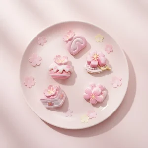 Shiny Cherry Blossom Cake Series Resin Flatback Cabochons Hairpin Scrapbooking DIY Jewelry Craft Decoration Christmas Halloween