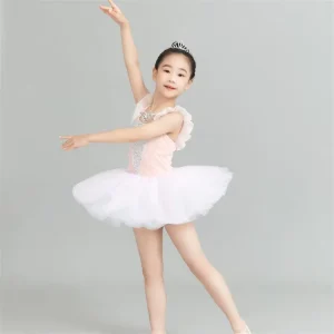 Shiny Sequin Ballet Flower Fairy Performance Dress Stage Dance Wear