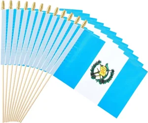Shipping Fast New Guatemala Stick Mini Small Wood Hand Held Double Sides Flag for Sport Parade Party Festival Decorations