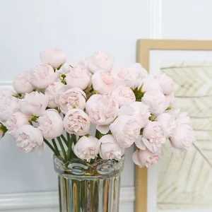 Silk Artificial Tea Rose Flowers for Valentine’s Day Home Décor